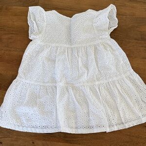 Zara Girls Charming White Eyelet Kids Dress size 3-4
